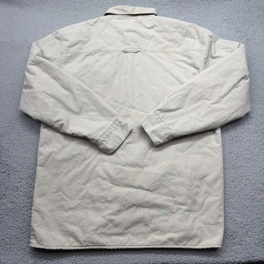 Levi's Mens Large Tan Sherpa Lined Utility Chore Canvas Shirt Jacket Shacket